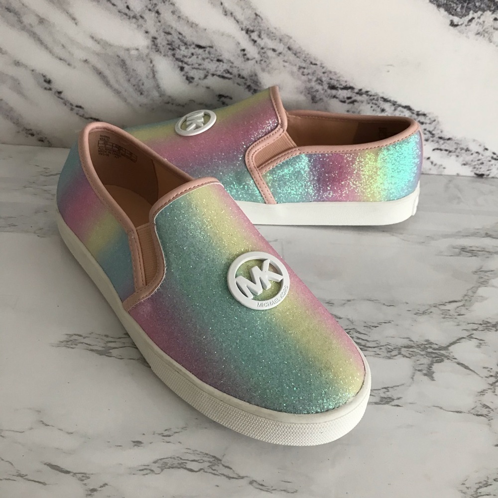 Michael Kors Ombré pastel glitter slip on sneakers 5 - Picture 7 of 14